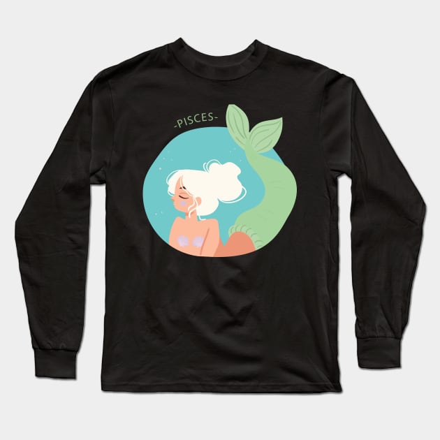 Pisces Long Sleeve T-Shirt by gnomeapple